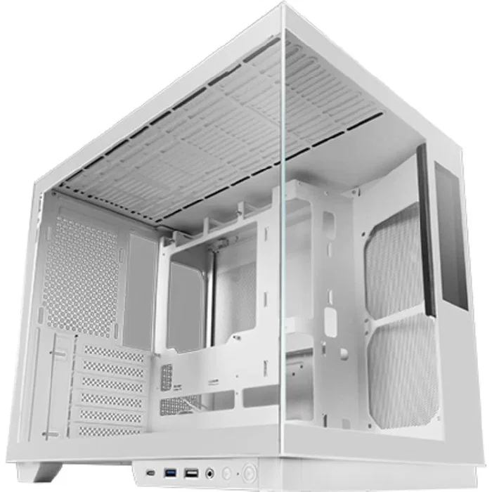 Mars Gaming MC-MIRAGE Caja Gaming Semitorre Blanca con Pantalla LCD IPS de 7,2 pulg. con Cristal Templado Panorámico